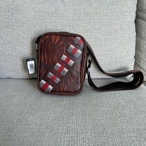 Disney Brown and Red Crossbody Chewbacca Bag with Star Wars Design